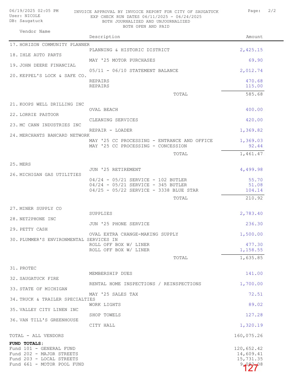 Page 127 of the packet; its text follows
