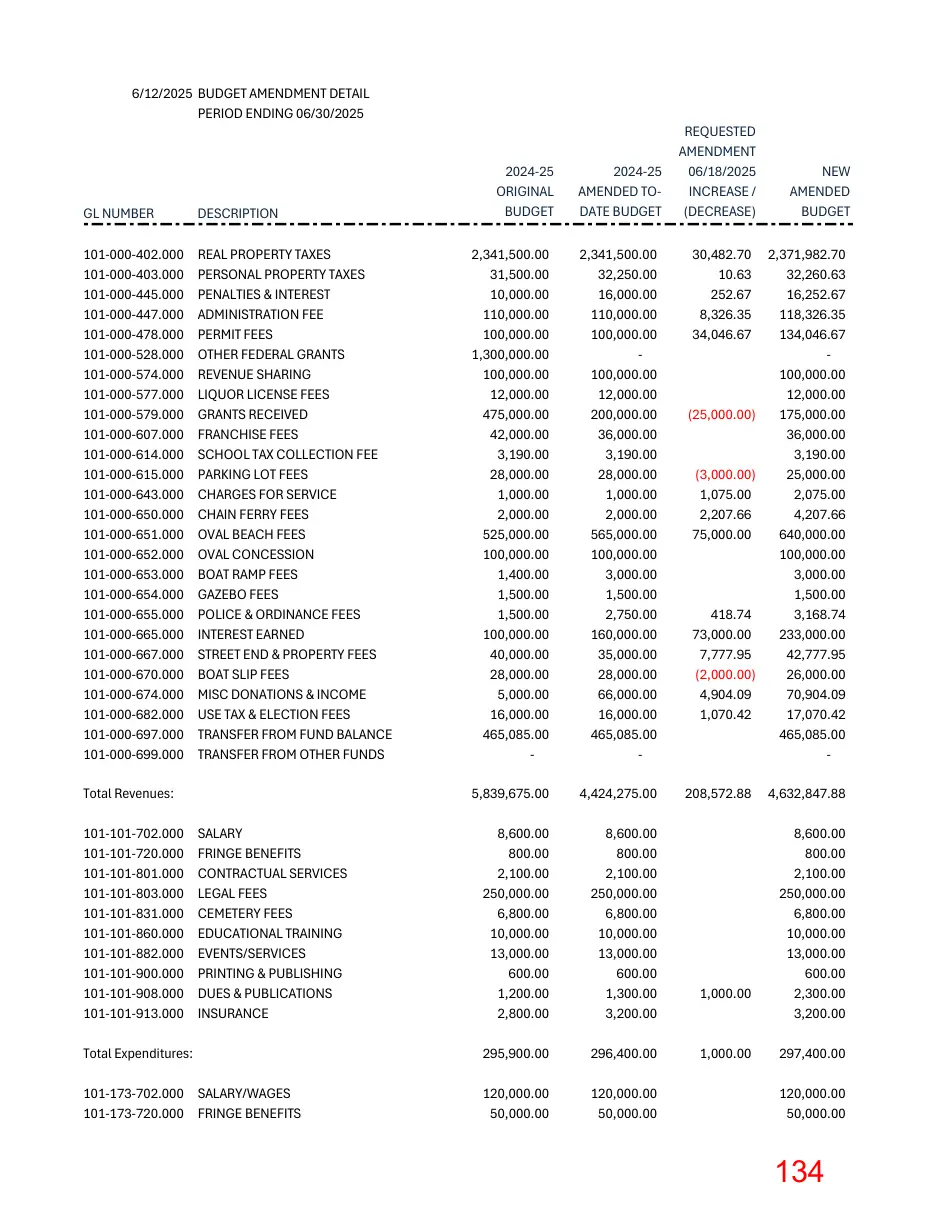 Page 134 of the packet; its text follows