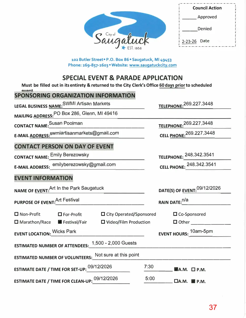Page 37 of the packet; its text follows