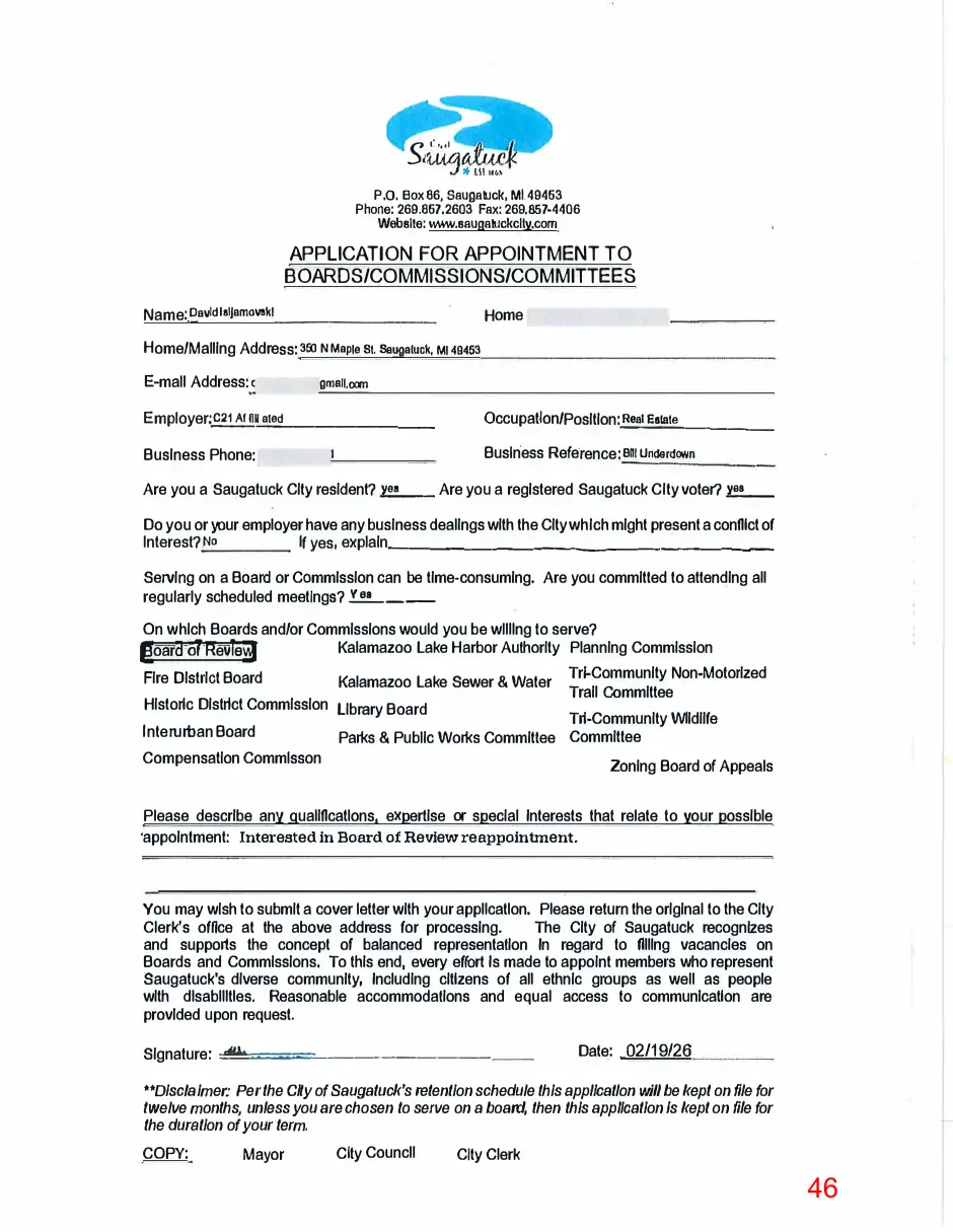 Page 46 of the packet; its text follows