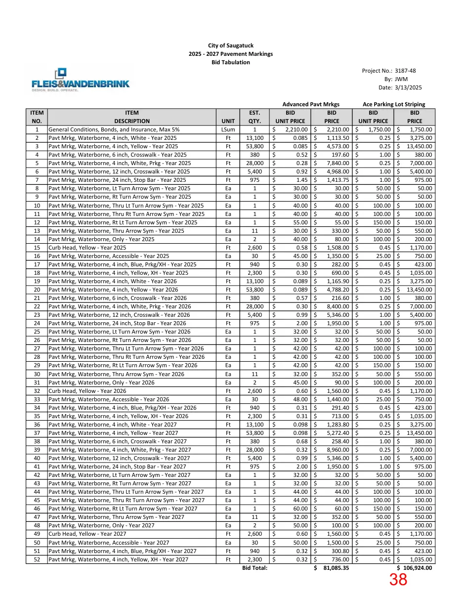 Page 38 of the packet; its text follows