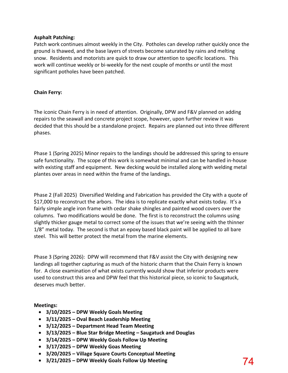 Page 74 of the packet; its text follows