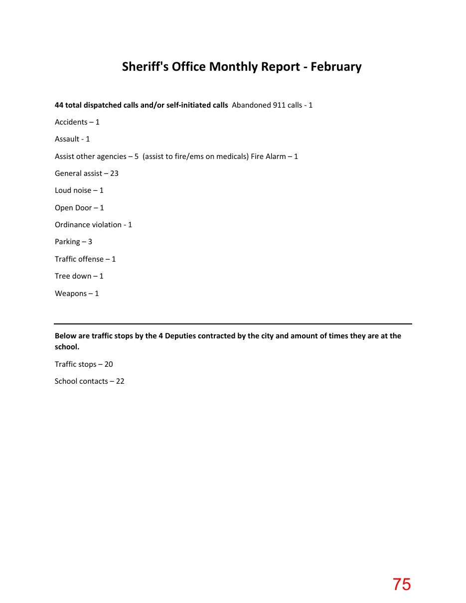 Page 75 of the packet; its text follows