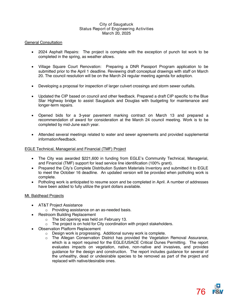 Page 76 of the packet; its text follows