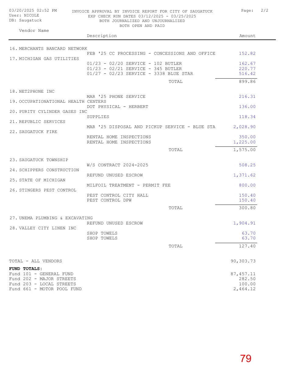 Page 79 of the packet; its text follows