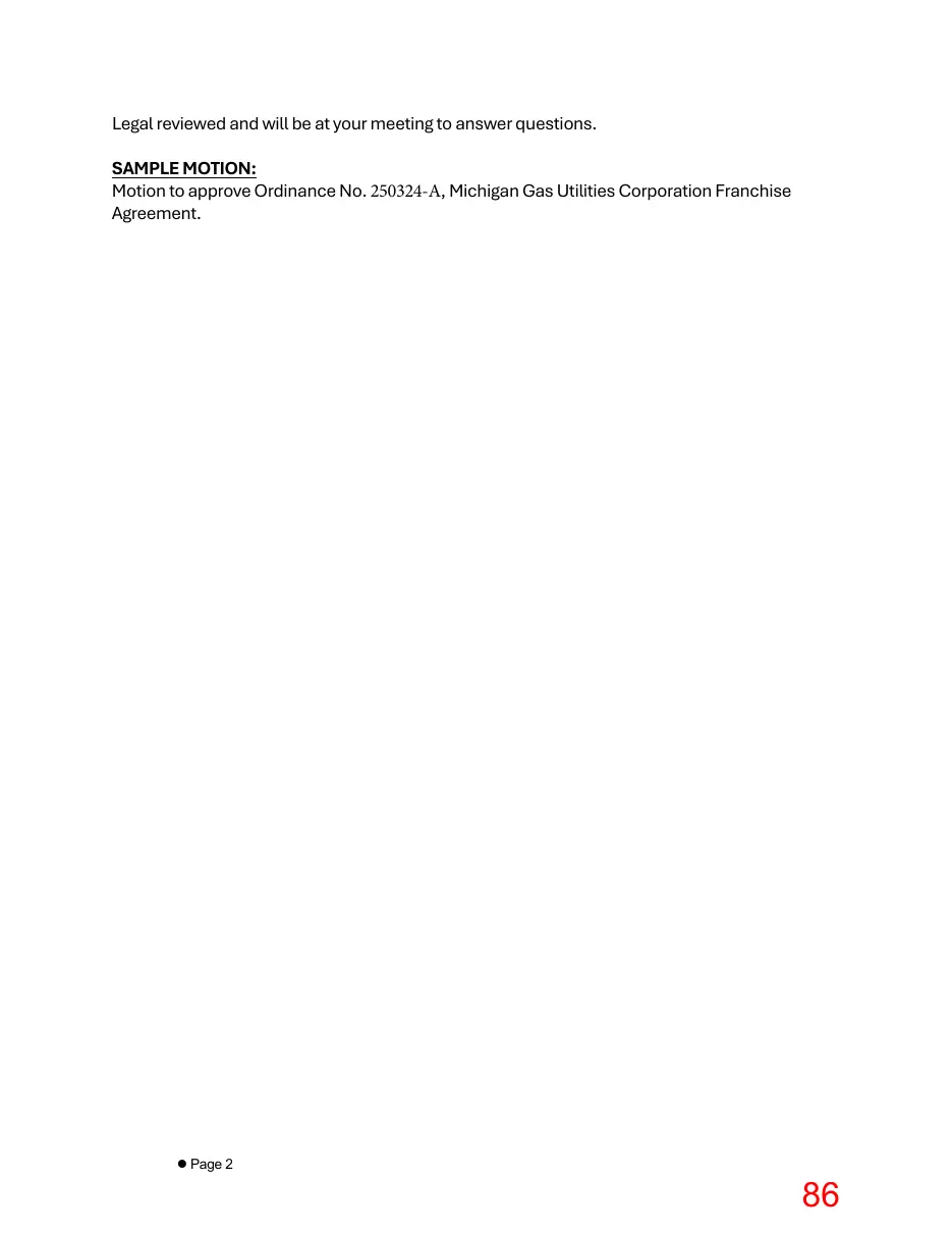Page 86 of the packet; its text follows
