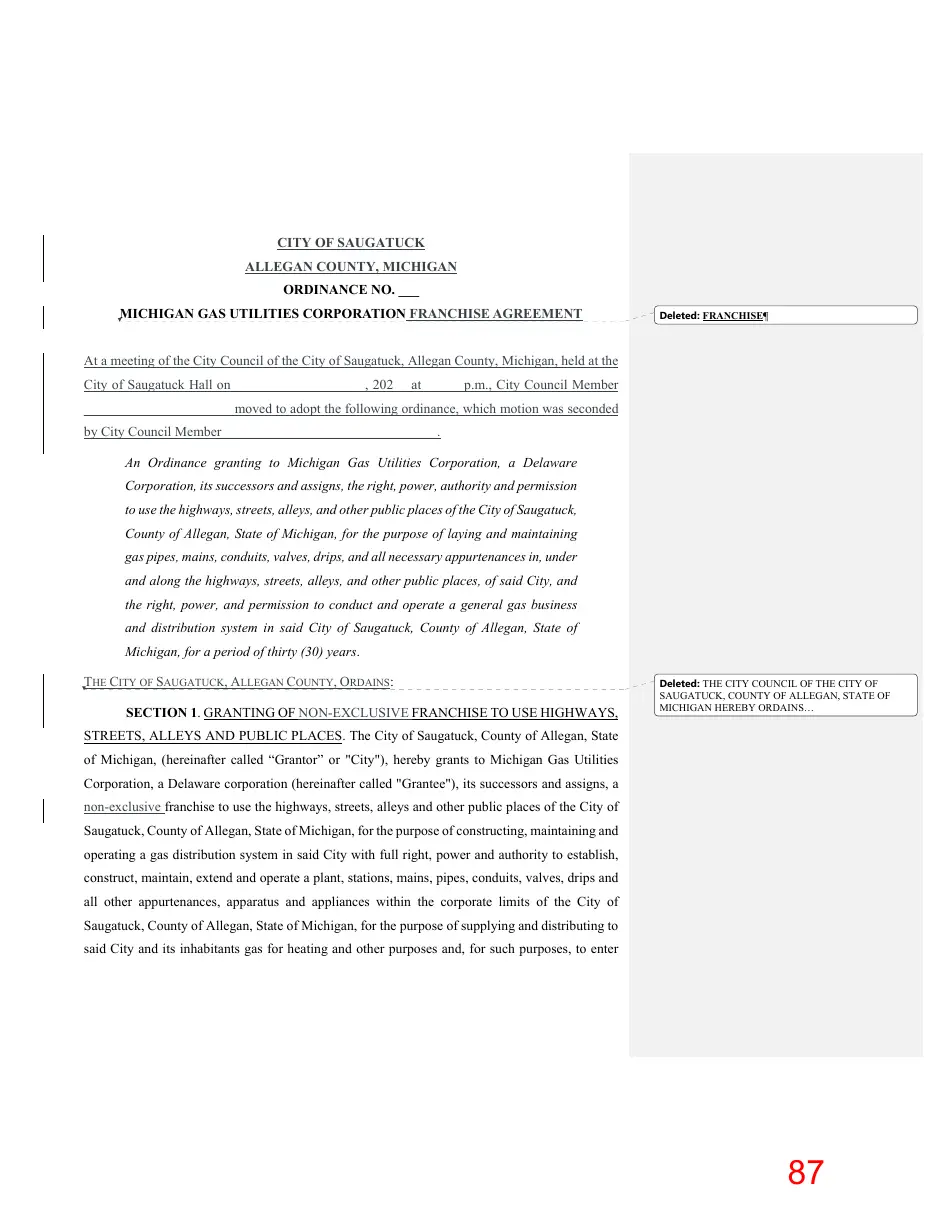 Page 87 of the packet; its text follows