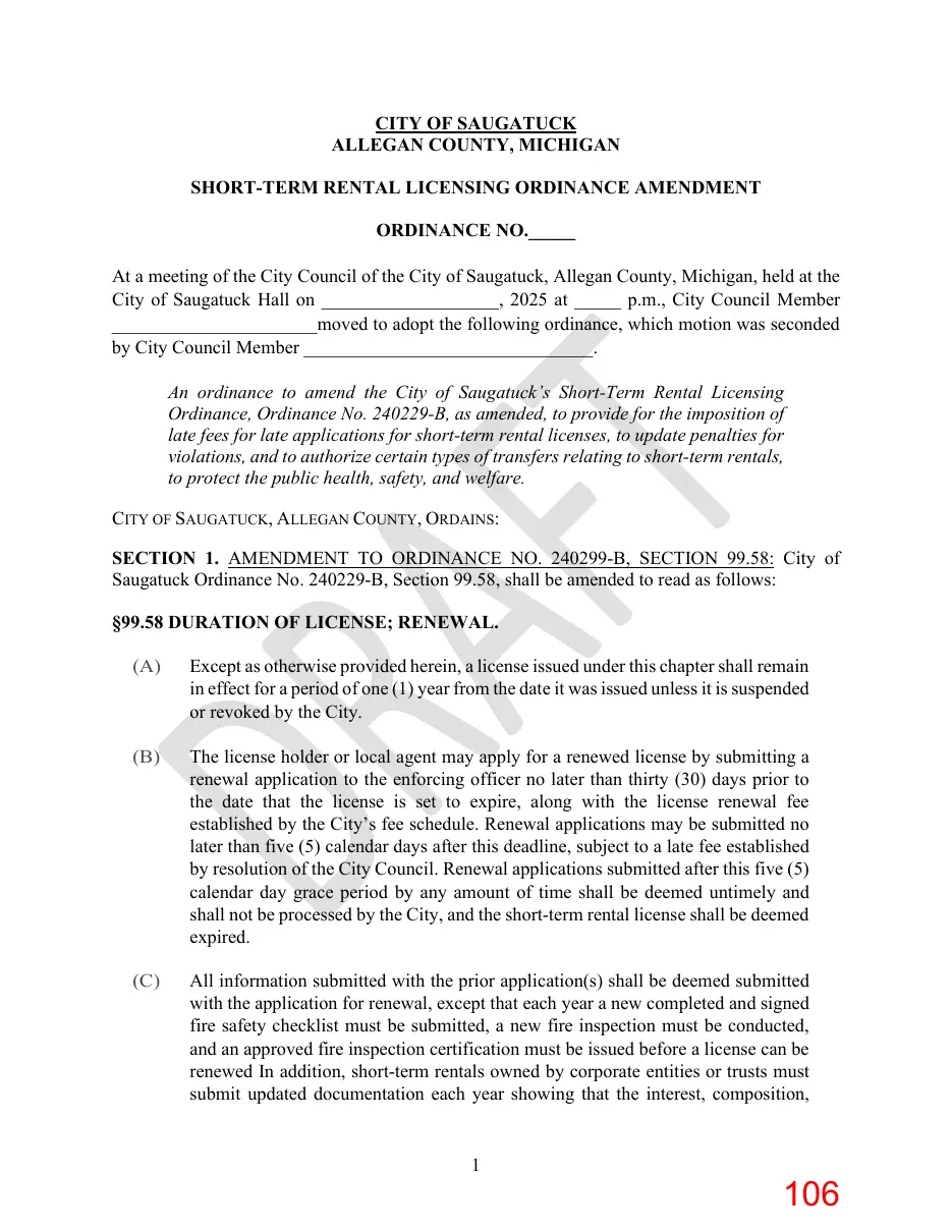 Page 106 of the packet; its text follows