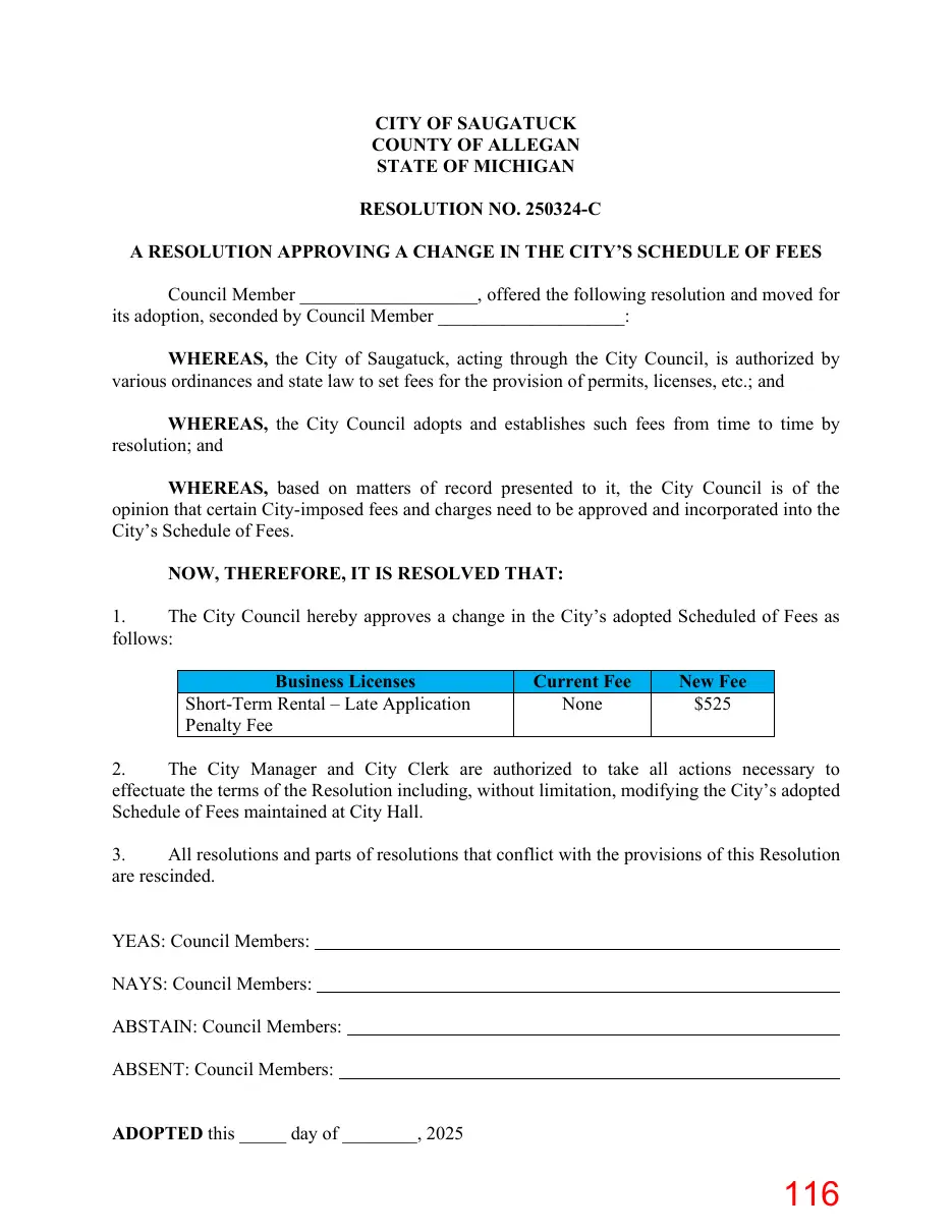 Page 116 of the packet; its text follows