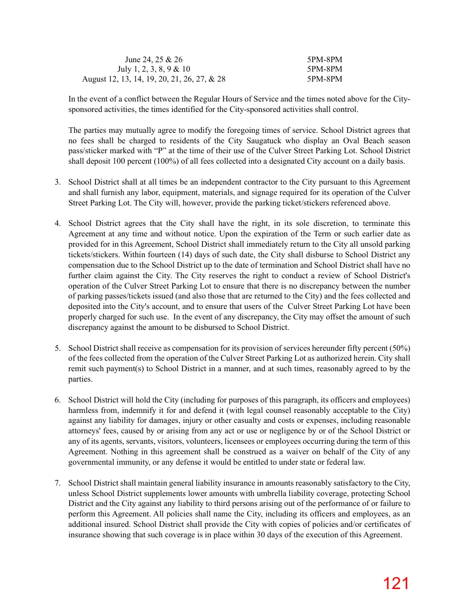 Page 121 of the packet; its text follows