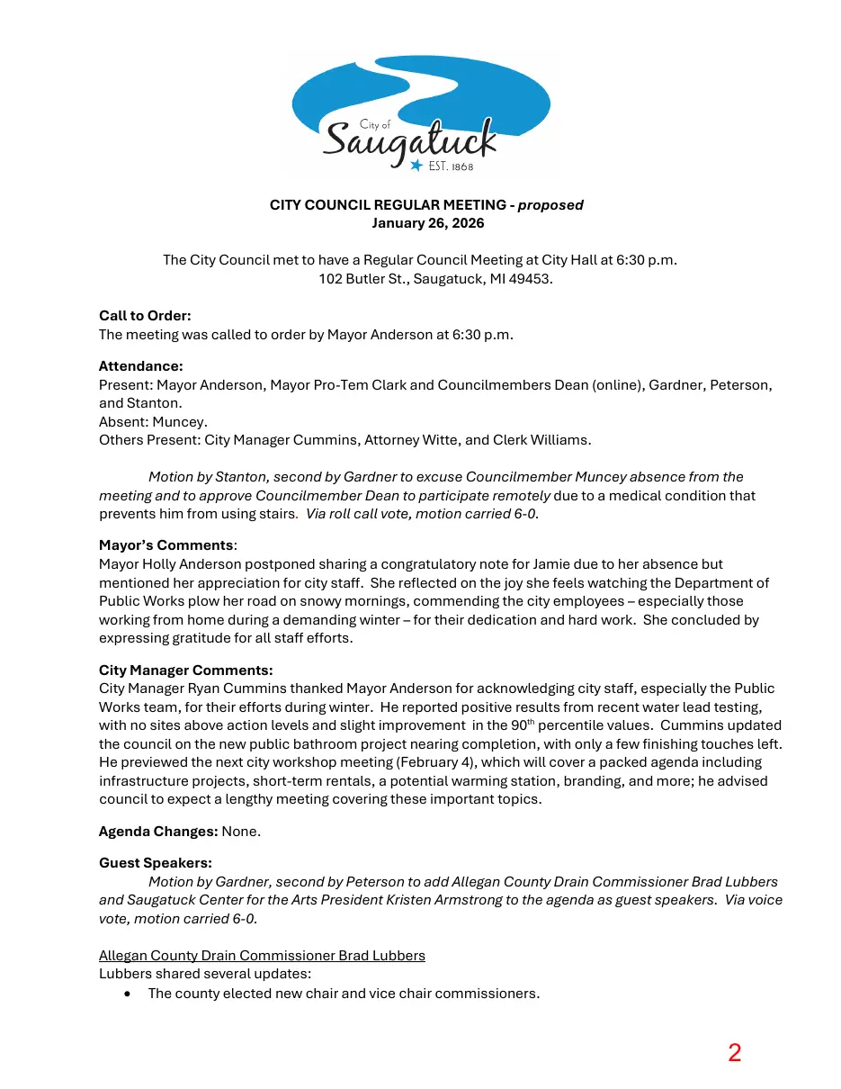 Page 2 of the packet; its text follows