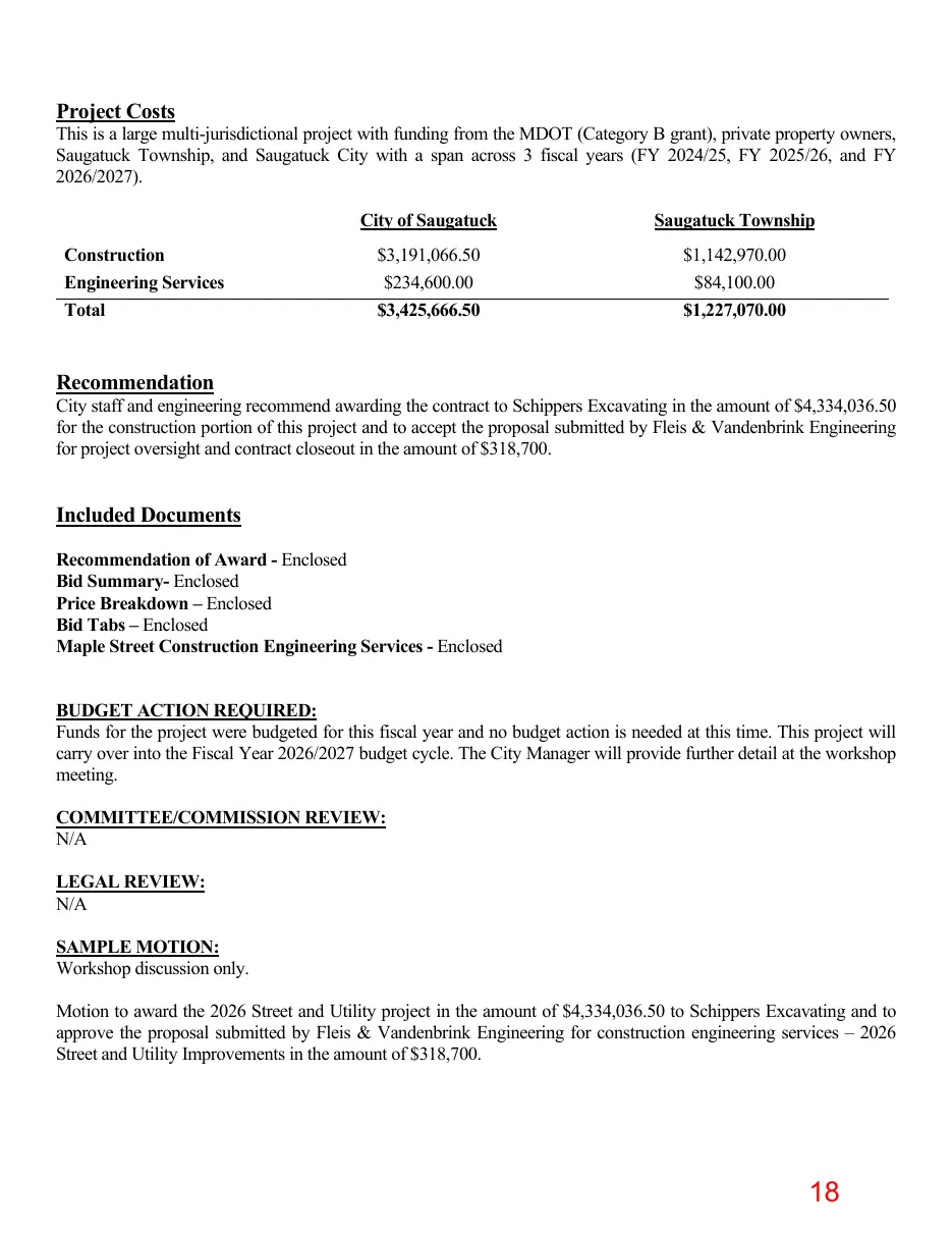Page 18 of the packet; its text follows