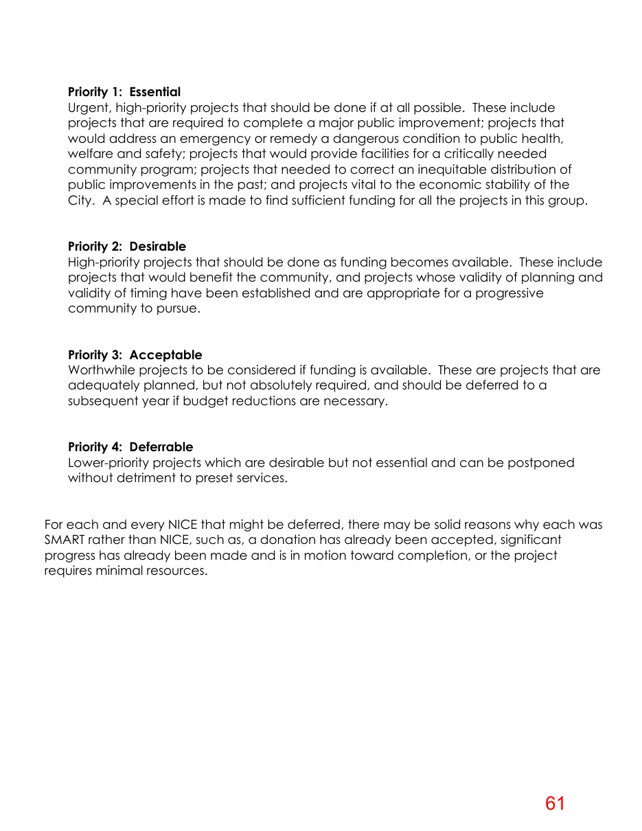 Page 61 of the packet; its text follows