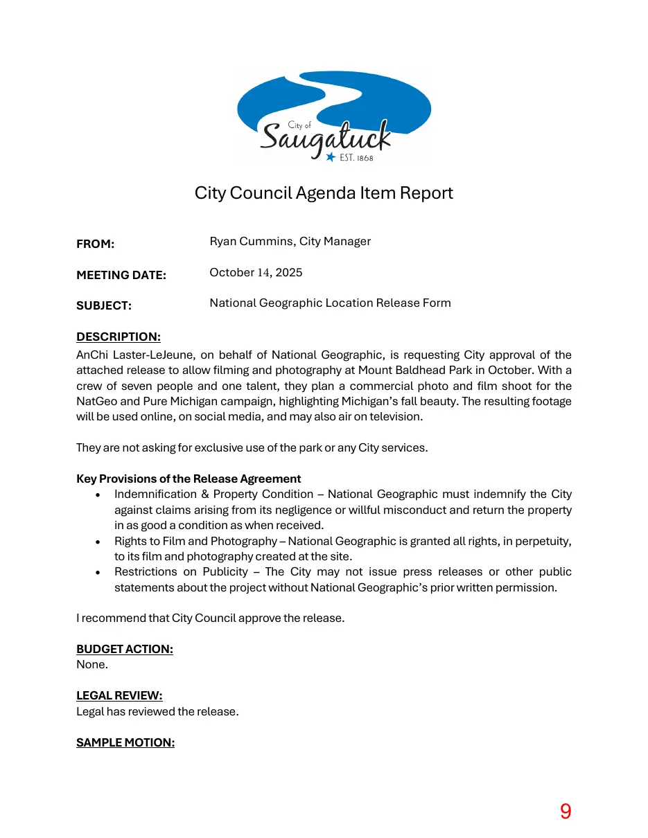Page 9 of the packet; its text follows