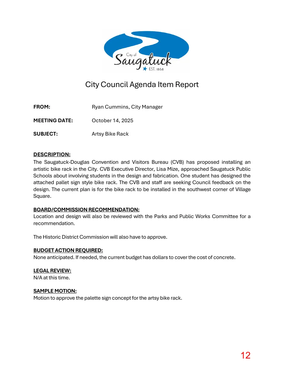 Page 12 of the packet; its text follows