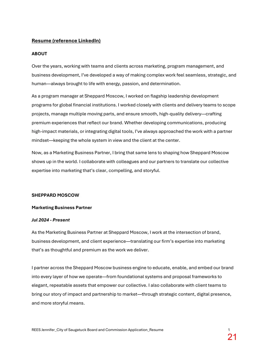 Page 21 of the packet; its text follows