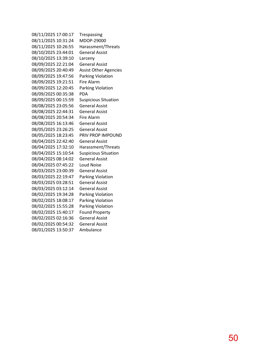 Page 50 of the packet; its text follows