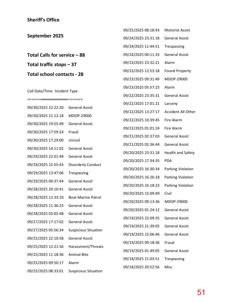 Page 51 of the packet; its text follows