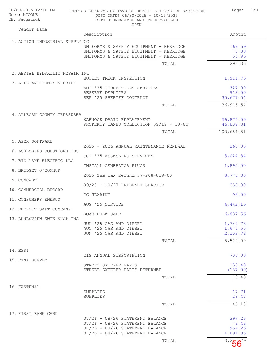 Page 56 of the packet; its text follows