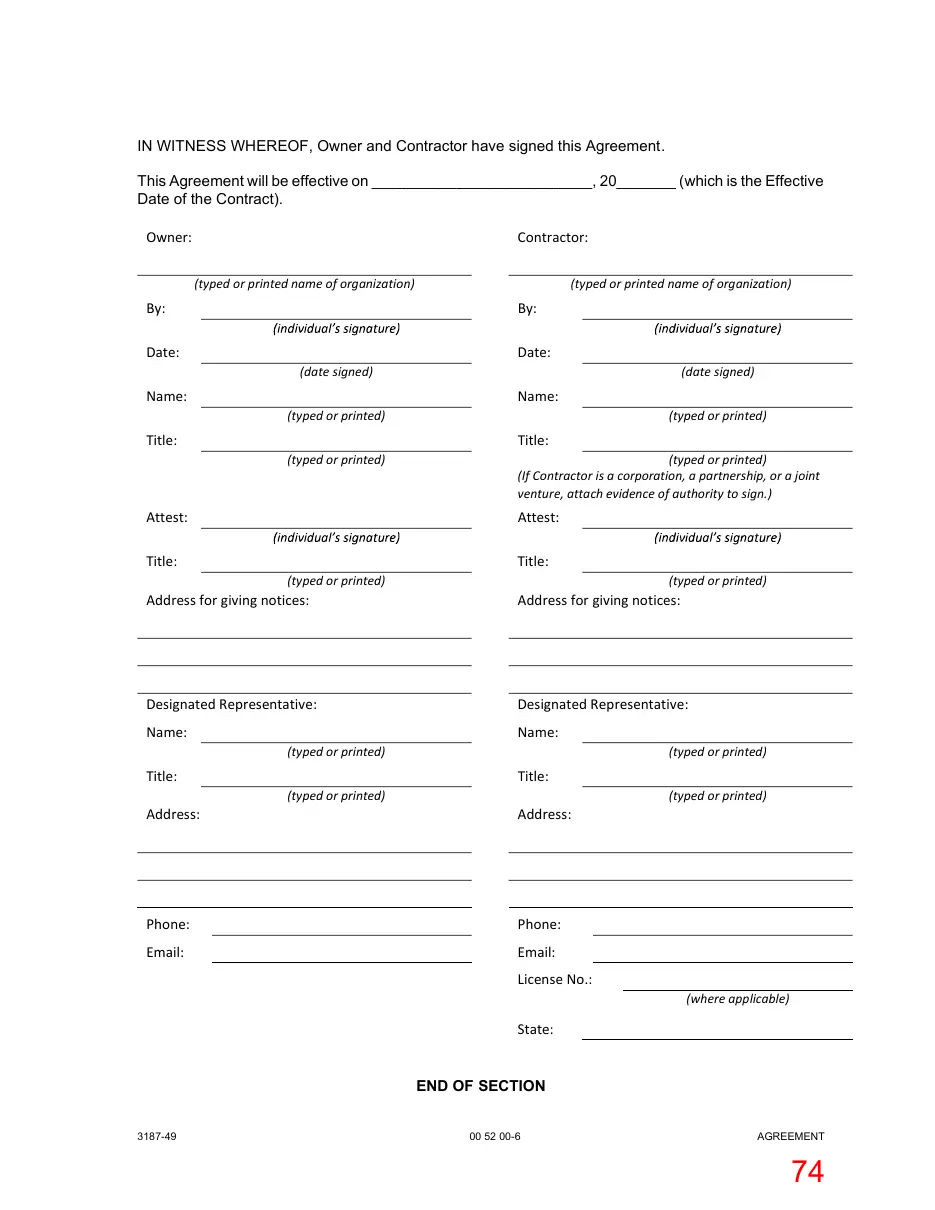 Page 74 of the packet; its text follows