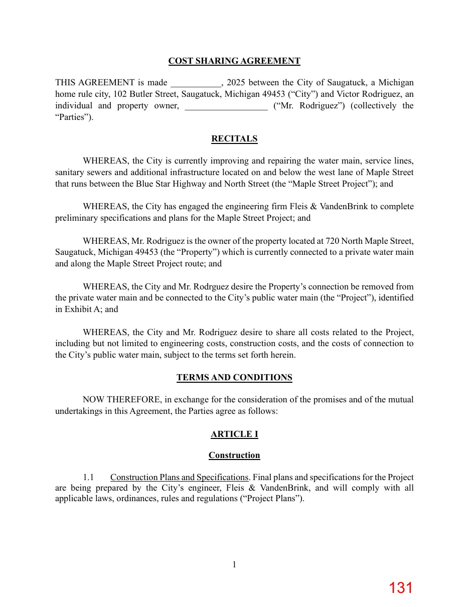 Page 131 of the packet; its text follows