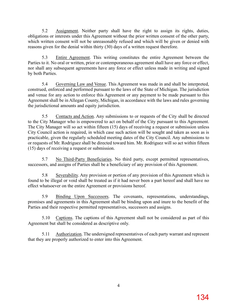 Page 134 of the packet; its text follows