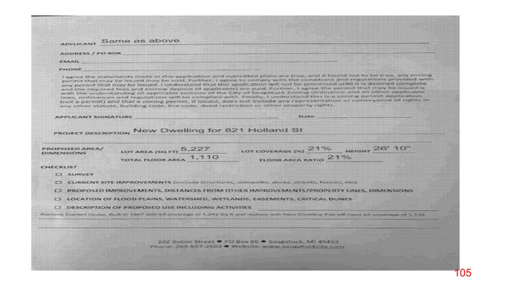 Page 105 of the packet, a scanned page