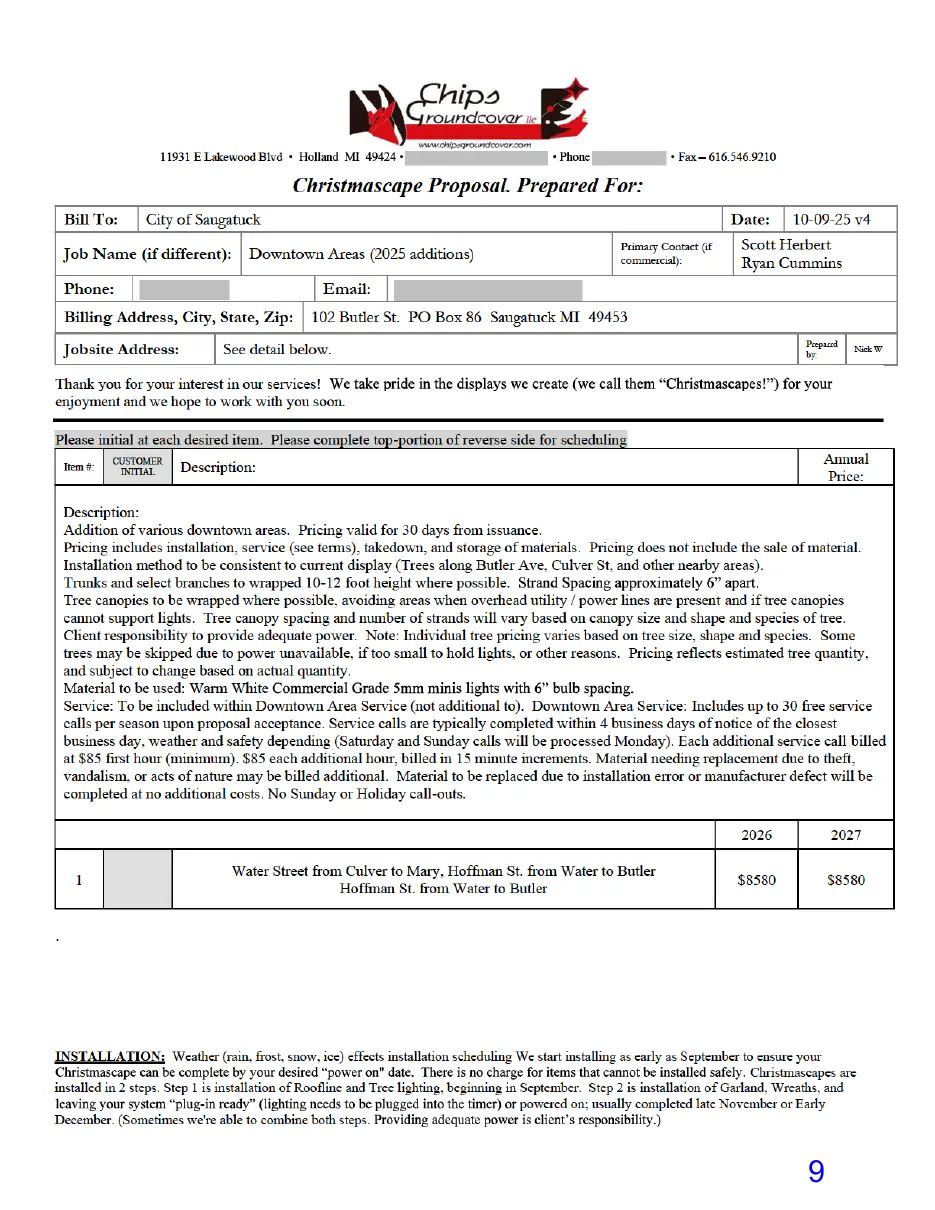 Page 9 of the packet, a scanned page