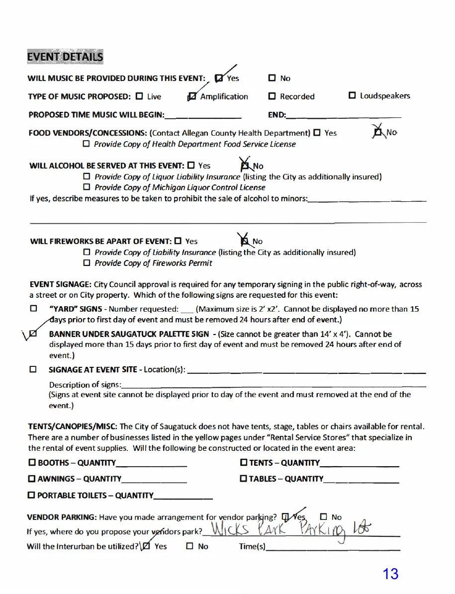 Page 13 of the packet, a scanned page