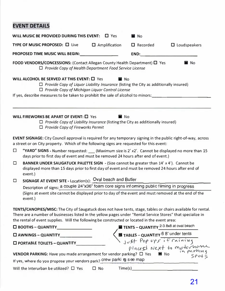 Page 21 of the packet; its text follows