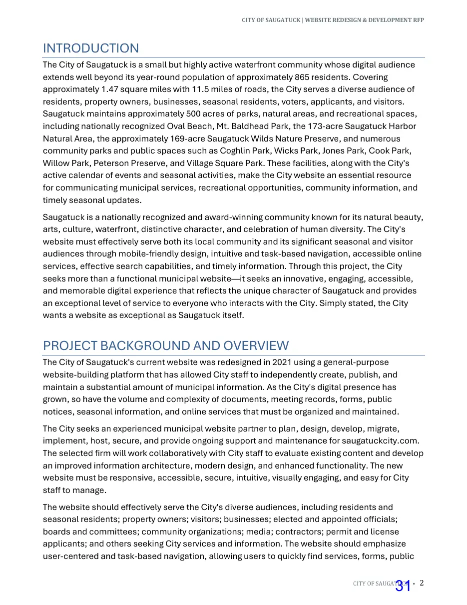 Page 31 of the packet; its text follows