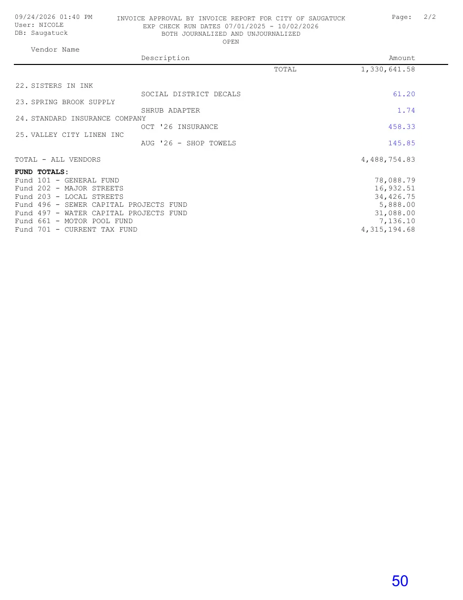 Page 50 of the packet; its text follows