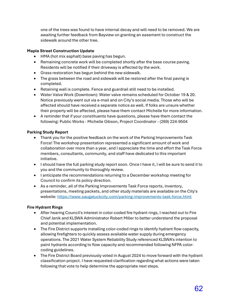 Page 62 of the packet; its text follows