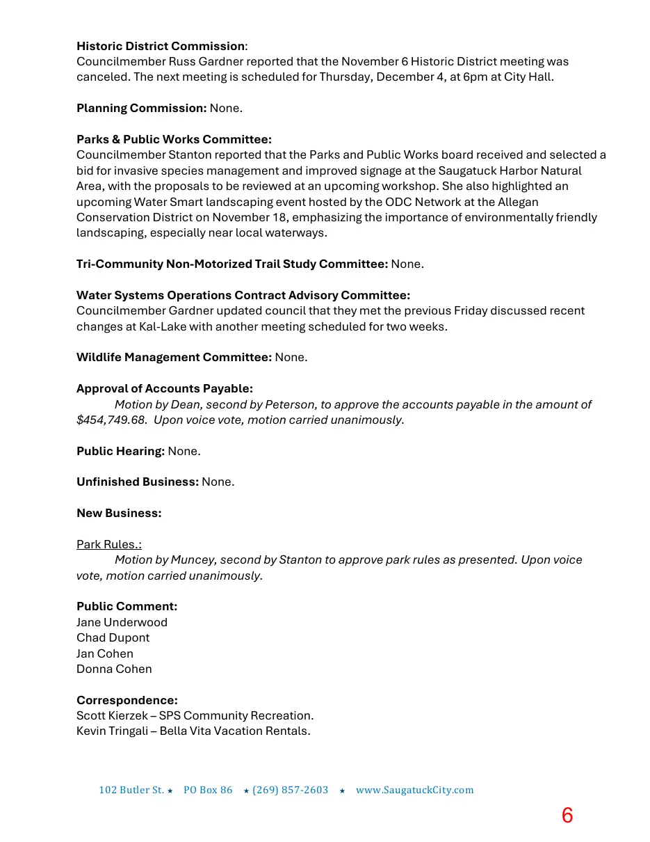 Page 6 of the packet; its text follows