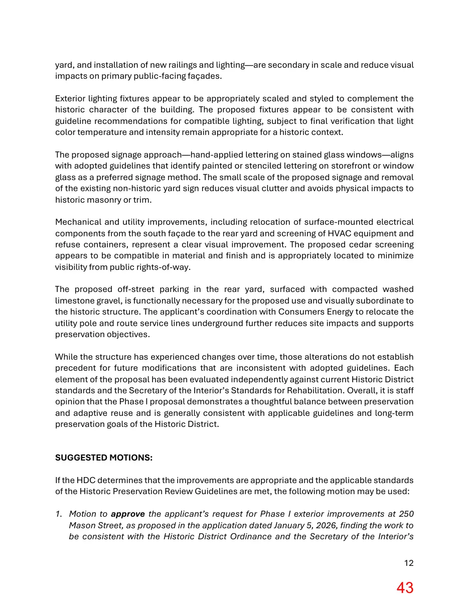 Page 43 of the packet; its text follows