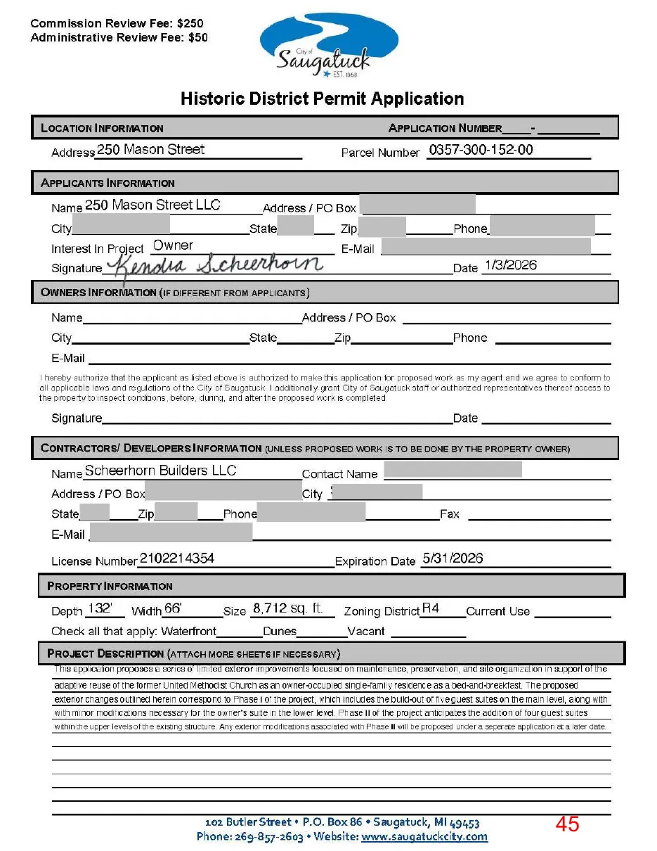 Page 45 of the packet, a scanned page