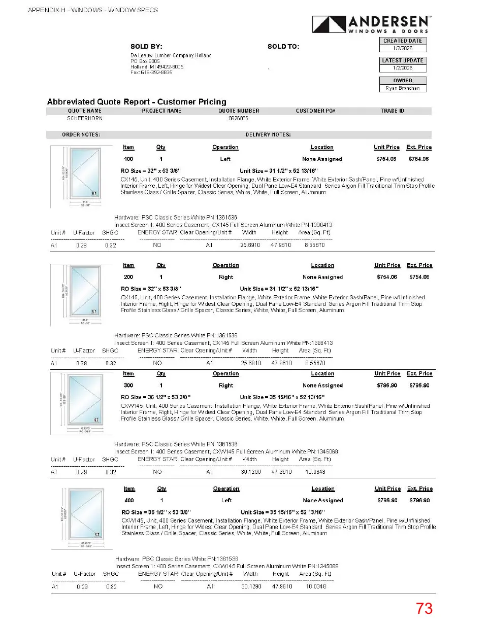 Page 73 of the packet, a scanned page