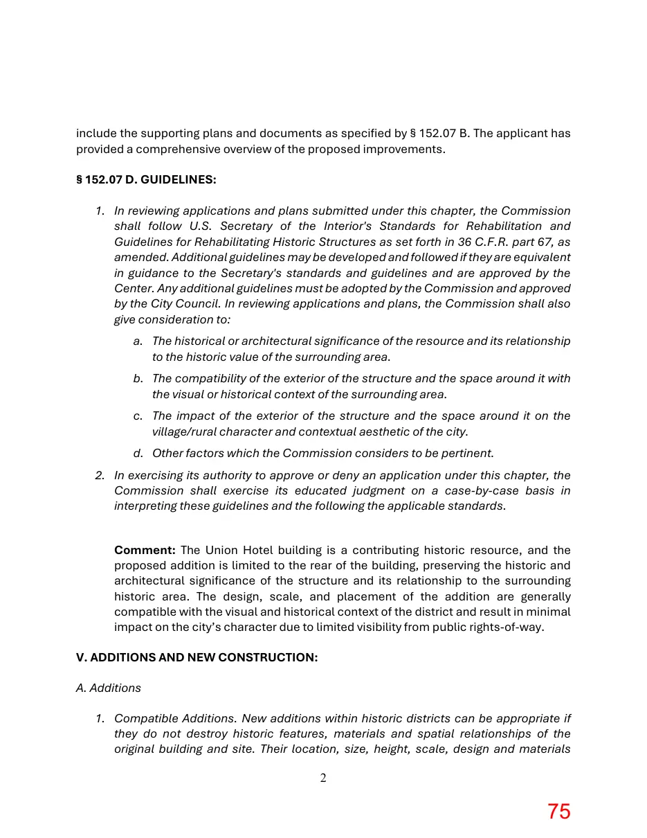 Page 75 of the packet; its text follows