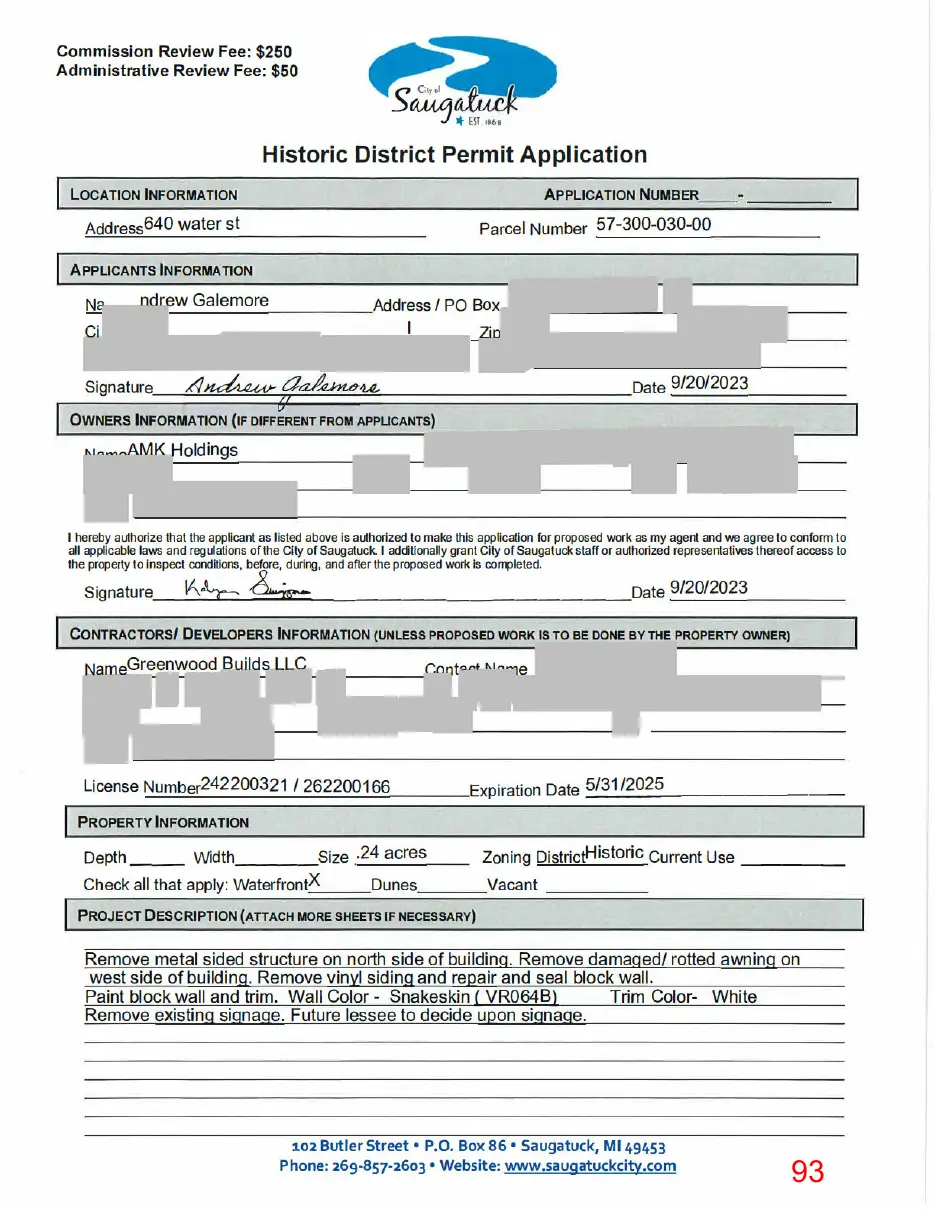Page 93 of the packet, a scanned page