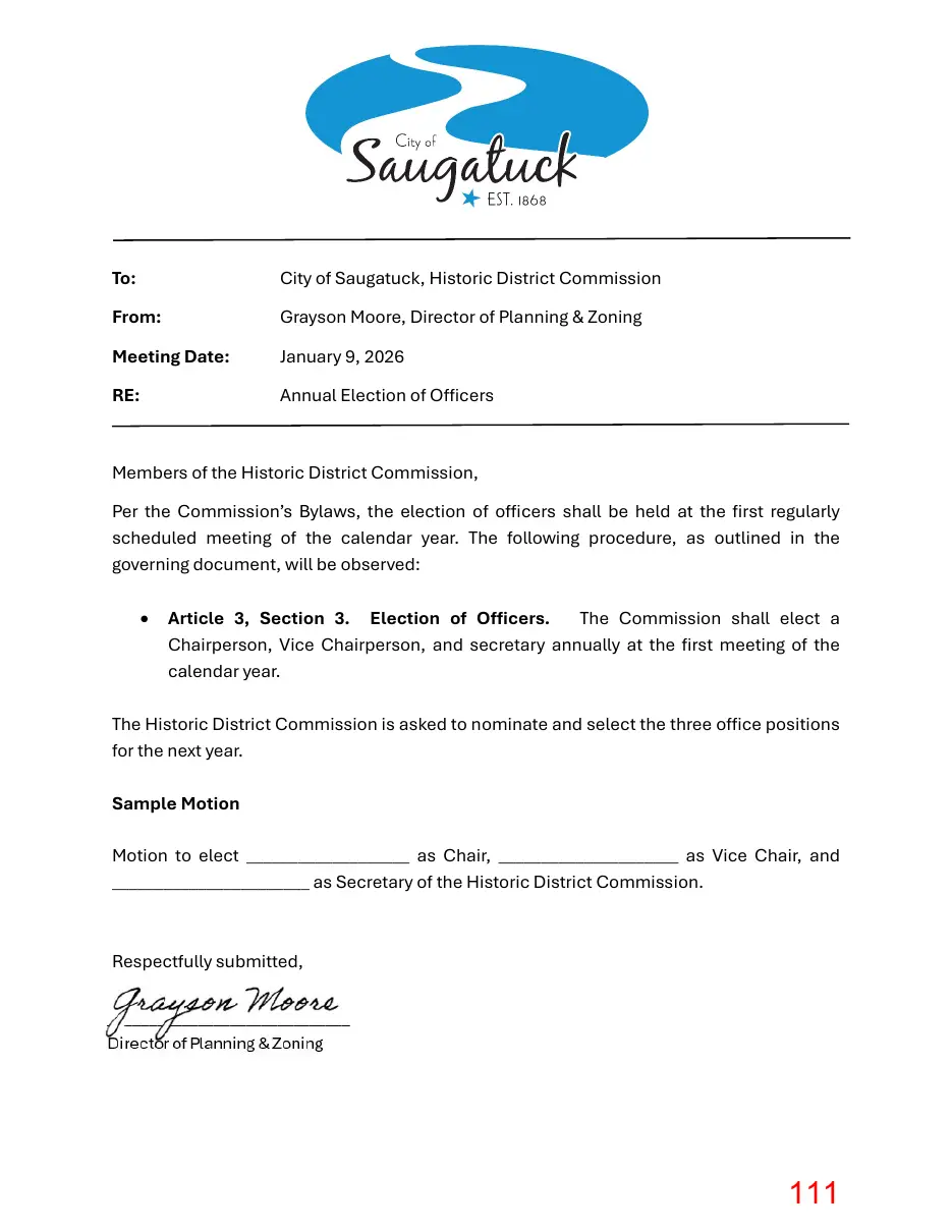 Page 111 of the packet; its text follows