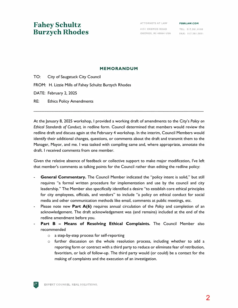 Page 2 of the packet; its text follows