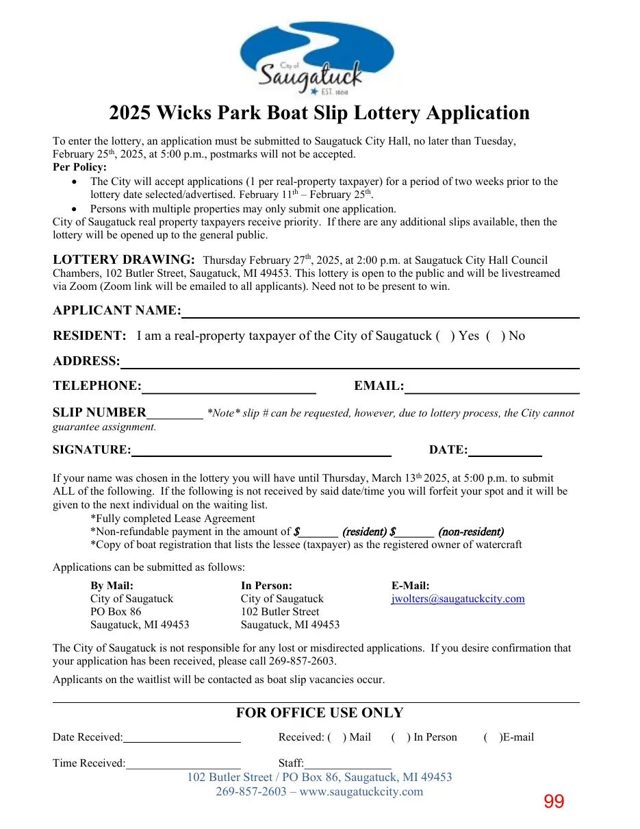 Page 99 of the packet; its text follows