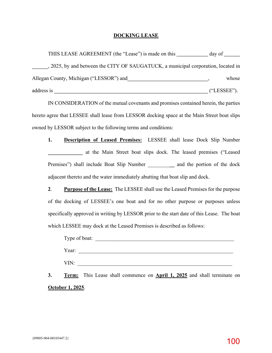 Page 100 of the packet; its text follows