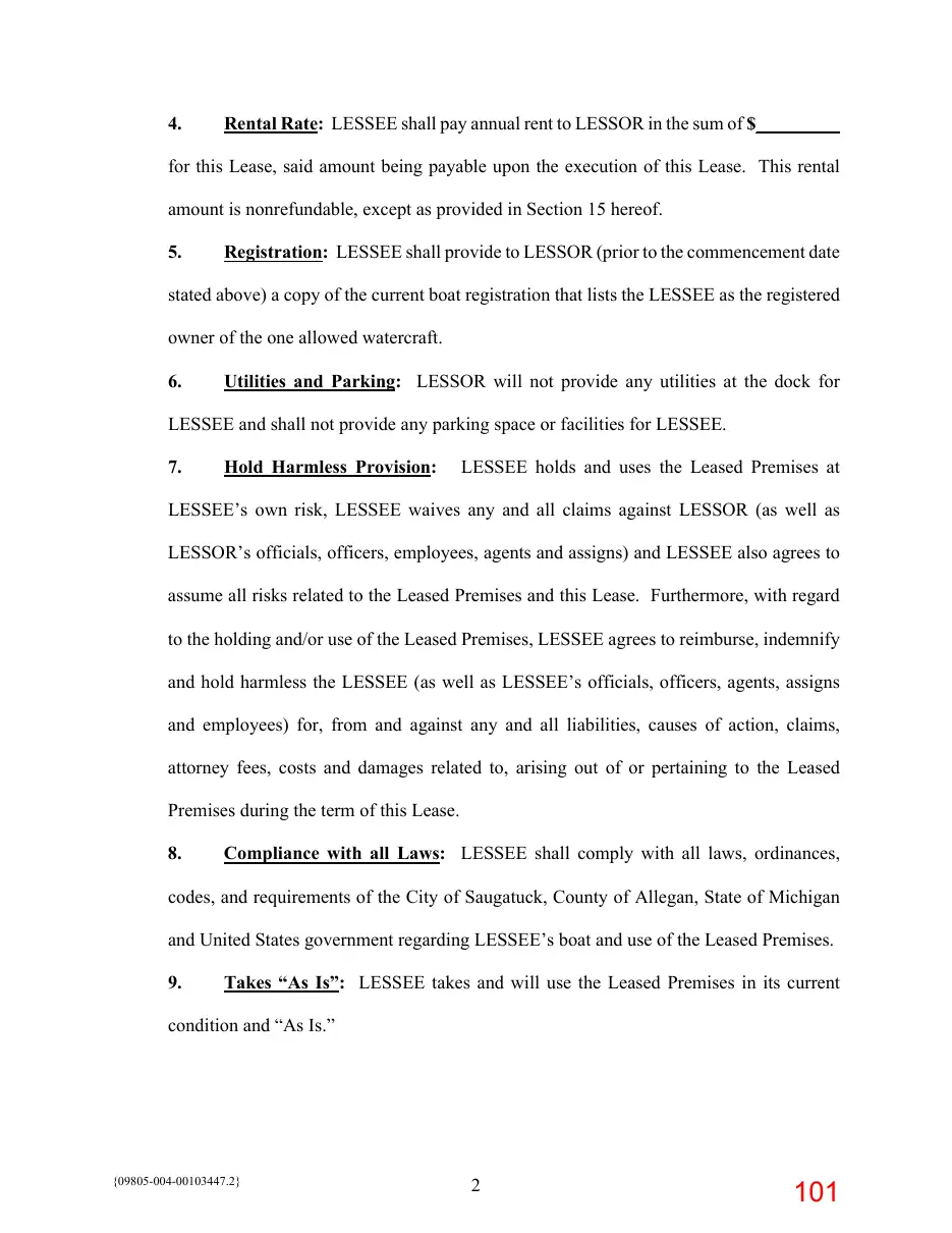 Page 101 of the packet; its text follows
