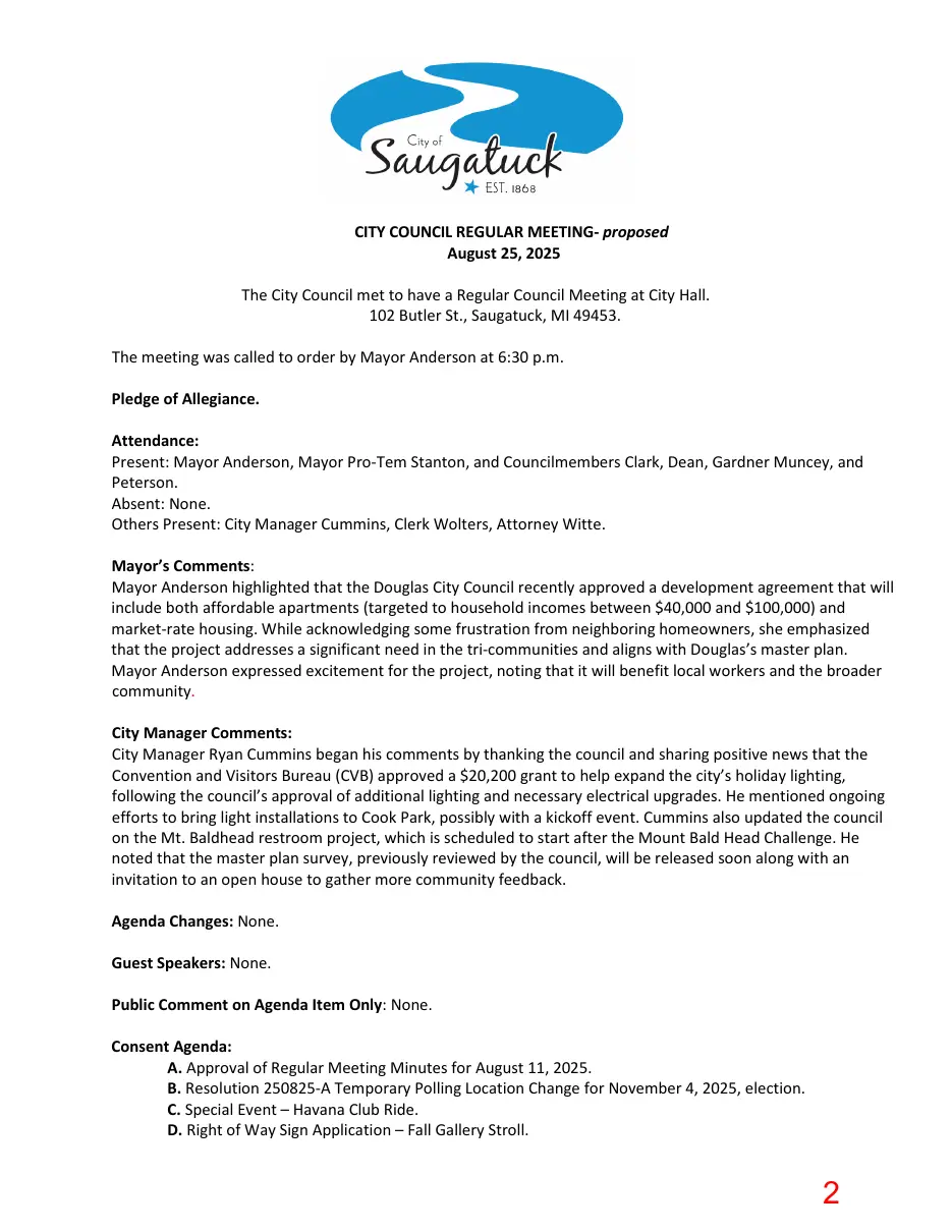 Page 2 of the packet; its text follows