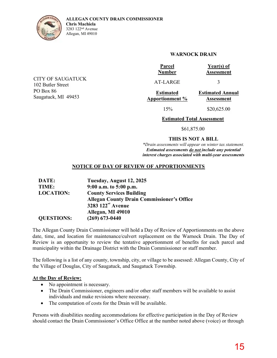 Page 15 of the packet; its text follows