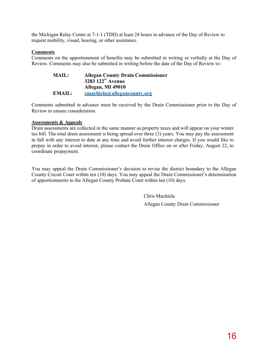 Page 16 of the packet; its text follows