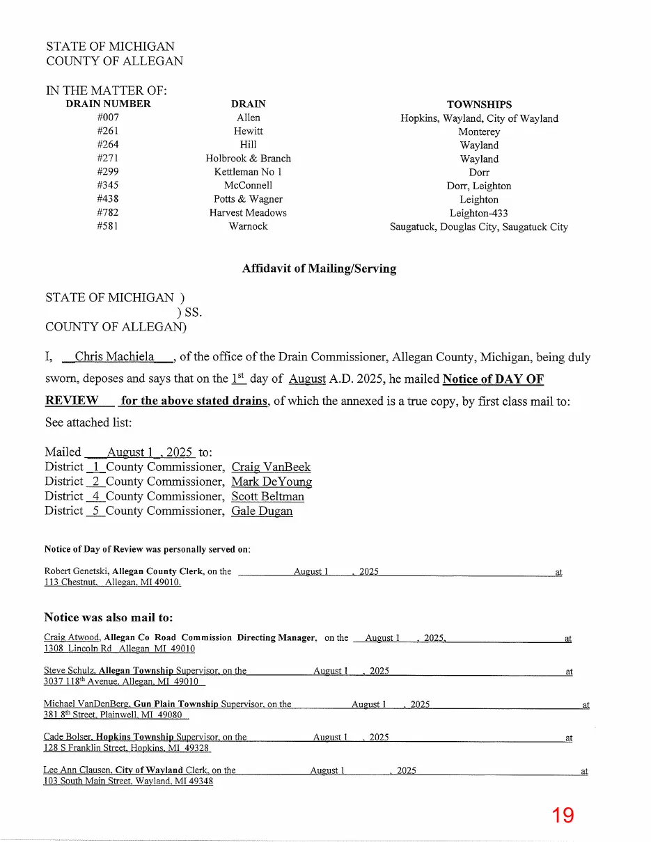 Page 19 of the packet, a scanned page
