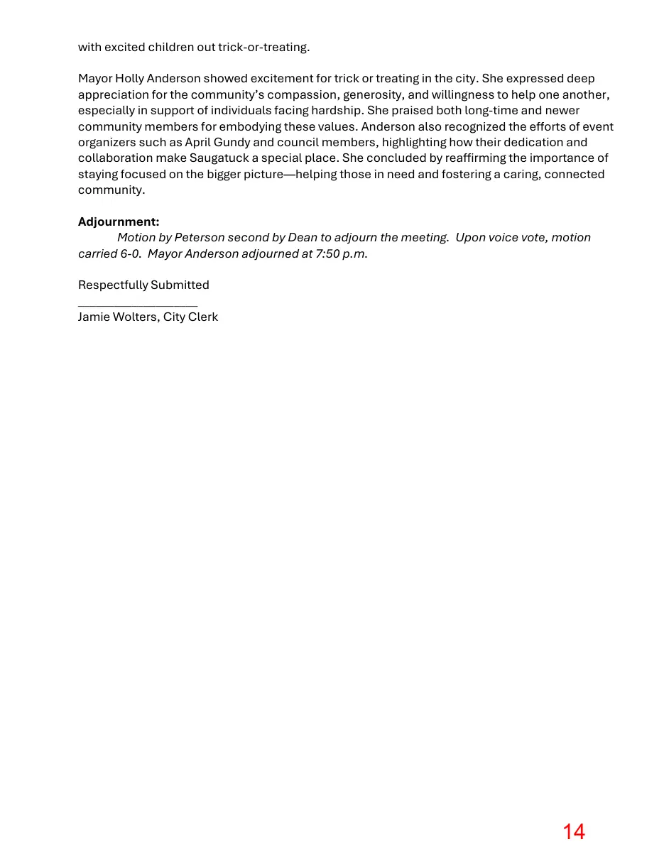 Page 14 of the packet; its text follows
