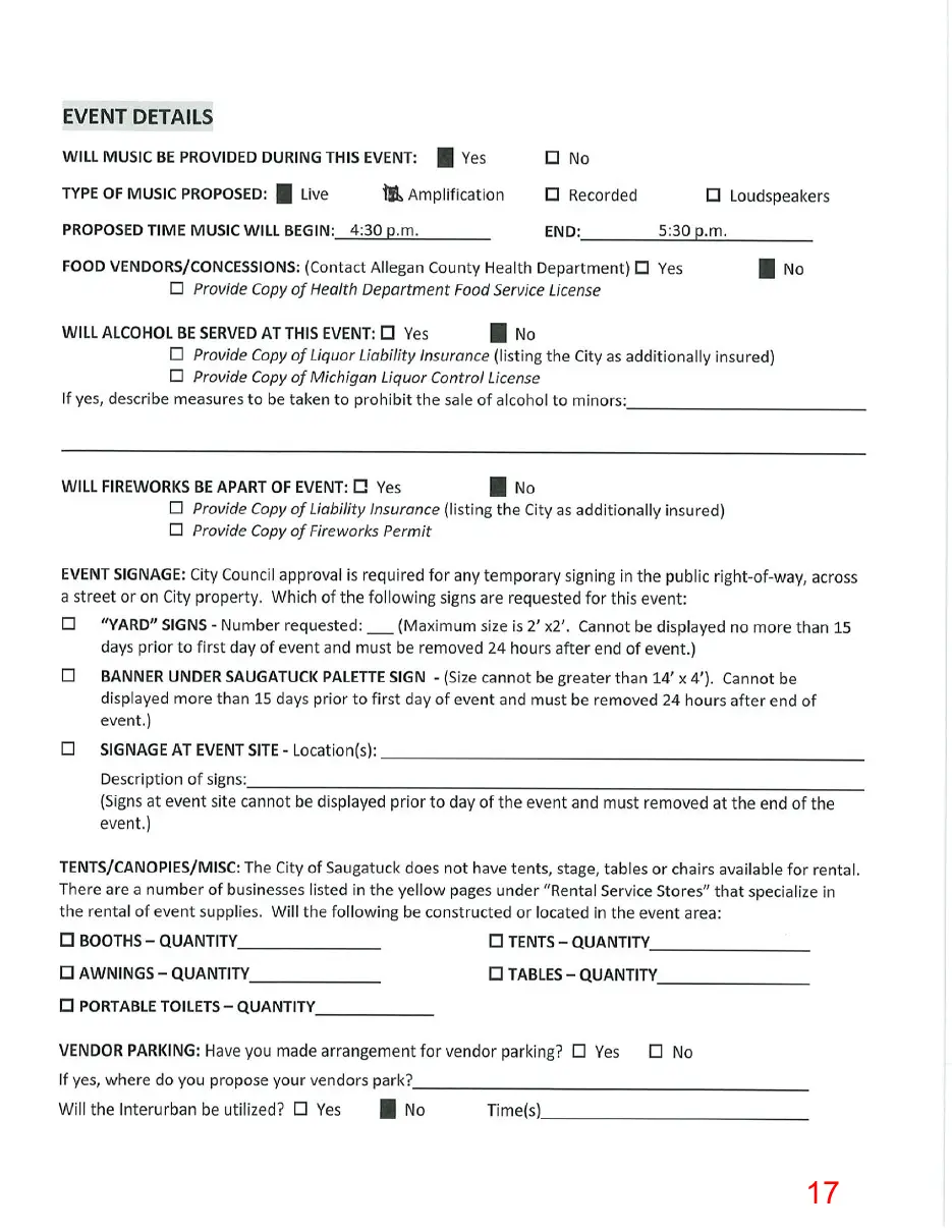 Page 17 of the packet, a scanned page